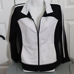 Made for Life Quick-Dri Zip up jacket black and white size Petite medium